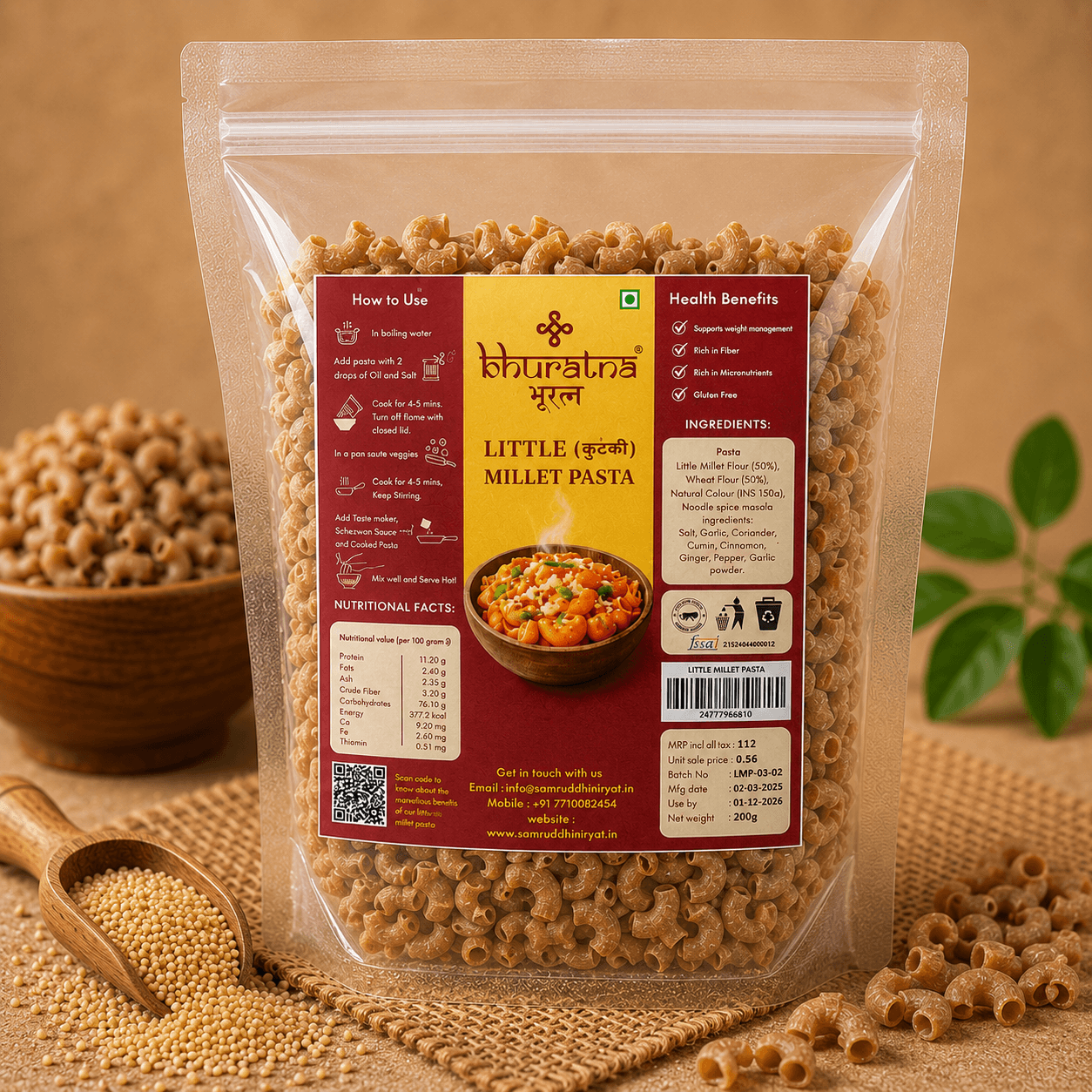 Little millet pasta